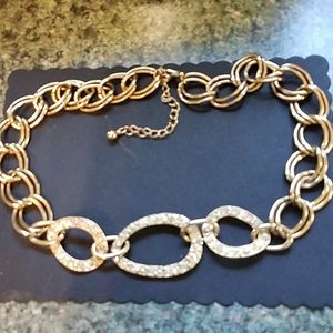 Necklace Big and Bold 19" Gold Tone